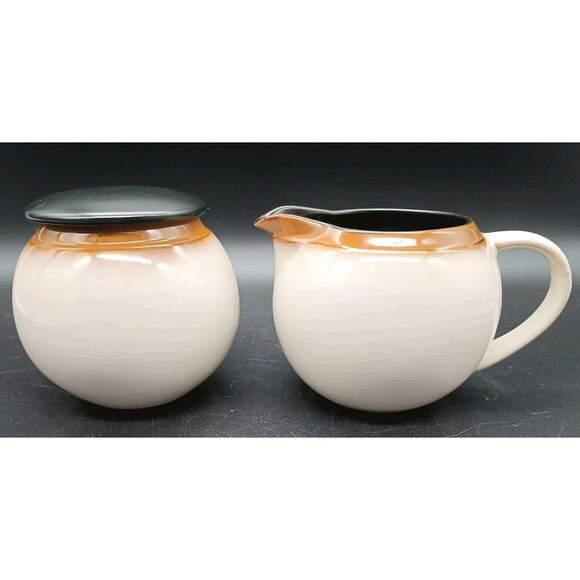 Pier 1 Sahara Creamer Sugar Bowl With Lid Round - Picture 1 of 7